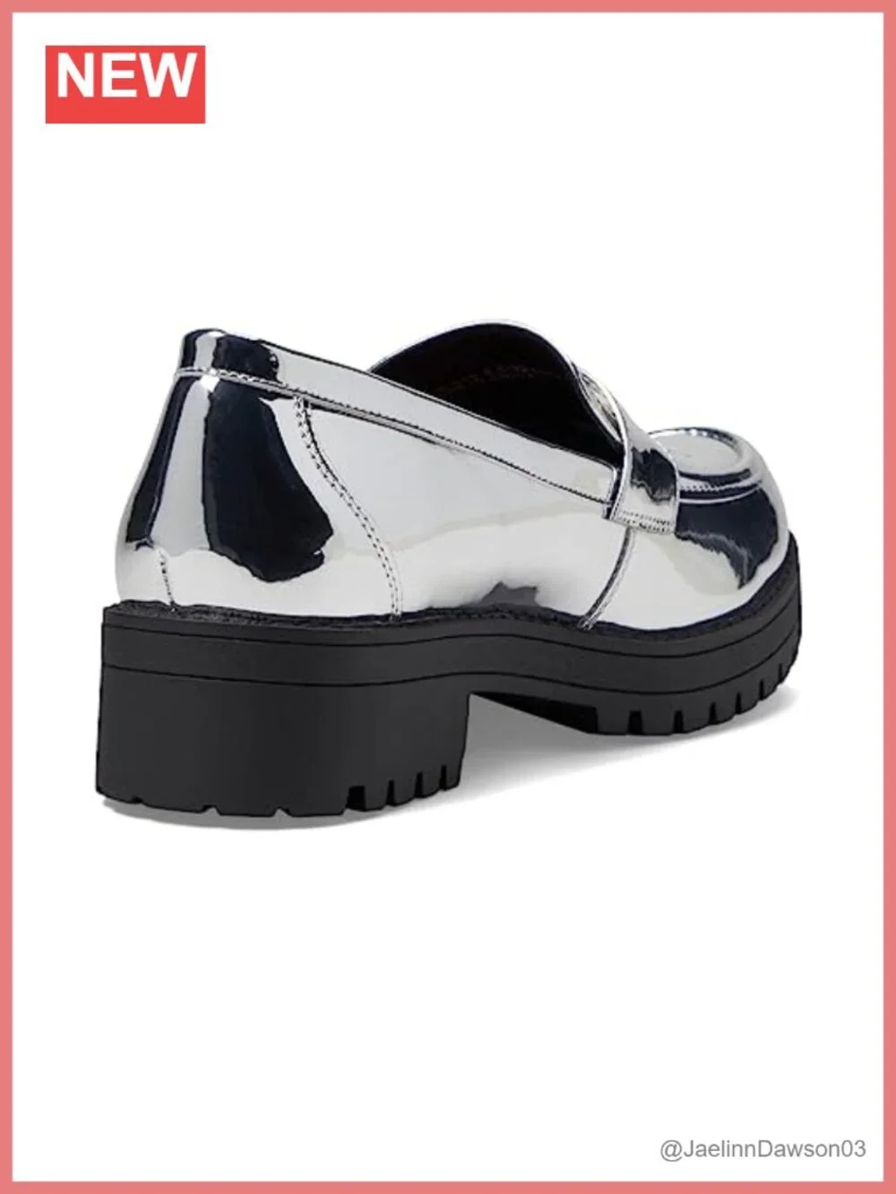 Leather Platform Mocc-On Loafers Low Block Heel Slip Resistant